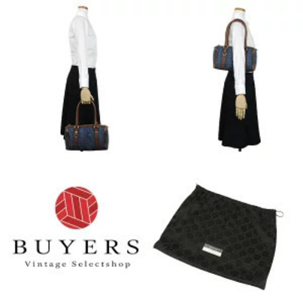 Gucci Blue GG Shoulder Bag Navy Leather Denim Handbag - Picture 7 of 8